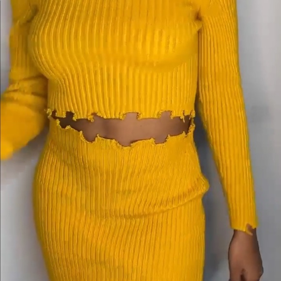 Mustard Ribbed Set - Picture 2 of 2
